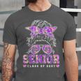 Class Of 2027 Senior Coquette Bow Messy Hair 26 Graduation Unisex Jersey T-Shirt