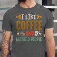 Coffee & Introvert Humor Tee Quote Cute Font Unisex Jersey T-Shirt
