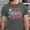 Coffee Lover Shirt Coffee And Books And Tattoos Men Women Unisex Jersey T-Shirt