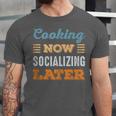 Cooking Now Minimal Socializing Introvert Vintage Unisex Jersey T-Shirt
