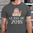 Cute Pink School Owl Class Of 2018 Graduation Unisex Jersey T-Shirt