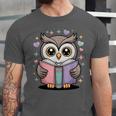 Cute Reading Owl Book Lover Teacher Librarian Bookworm Unisex Jersey T-Shirt Cute Reading Owl Book Lover Teacher Librarian Bookworm Unisex Jersey T-Shirt