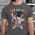 Dabbing 1st Grade Unicorn Graduation Class Of 2021 Nailed It Unisex Jersey T-Shirt
