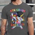 Dabbing 4th Grade Unicorn Graduation Class Of 2021 Nailed It Unisex Jersey T-Shirt