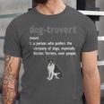Dog-Trovert Boston Terrier Humor Definition Introvert Unisex Jersey T-Shirt