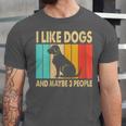 I Like Dogs And Maybe 3 People Introvert Unisex Jersey T-Shirt