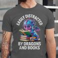 Easily Distracted By Dragons And Books Unisex Jersey T-Shirt