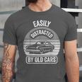 Easily Distracted By Old Cars Graphic Nostalgia Unisex Jersey T-Shirt