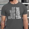 Eat Sleep Read Repeat Reading Book Librarian Men Women Kids Unisex Jersey T-Shirt