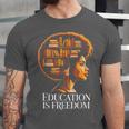 Education Is Freedom Afro Woman Book Illustration Unisex Jersey T-Shirt