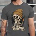 Elder Emo Skeleton Beanie Nostalgia Scene Aesthetic Unisex Jersey T-Shirt