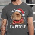 Ew People Capybara Christmas Introvert Holiday Humor Unisex Jersey T-Shirt