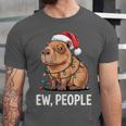 Ew People Capybara Christmas Lights Introvert Humor Unisex Jersey T-Shirt Ew People Capybara Christmas Lights Introvert Humor Unisex Jersey T-Shirt