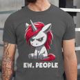 Ew People Unicorn Sarcastic Humor Introvert Unisex Jersey T-Shirt