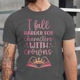 I Fall For The Characters WCrowns Fantasy Book Lover Tee Unisex Jersey T-Shirt I Fall For The Characters WCrowns Fantasy Book Lover Tee Unisex Jersey T-Shirt