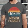 Floppy VHS Cassette Never Forget Retro 80s 90s Nostalgia Unisex Jersey T-Shirt