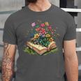 Floral Book Bloom Wildflowers Literature Nature Fantasy Unisex Jersey T-Shirt