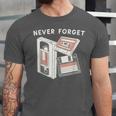 Never Forget VHS Tape Cassette Floppy Disk Nostalgia 80s 90s Unisex Jersey T-Shirt