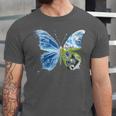 Frutiger Aero Aesthetic Butterfly Computer Fishes Scenery Unisex Jersey T-Shirt