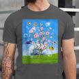 Frutiger Aero Aesthetic Tech Cherry Blossom Fishes Bubbles Unisex Jersey T-Shirt Frutiger Aero Aesthetic Tech Cherry Blossom Fishes Bubbles Unisex Jersey T-Shirt