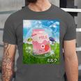 Frutiger Aero Aesthetic Tech Kawaii Strawberry Milk Fishes Unisex Jersey T-Shirt Frutiger Aero Aesthetic Tech Kawaii Strawberry Milk Fishes Unisex Jersey T-Shirt