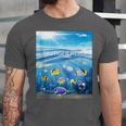 Frutiger Aero Aesthetic Tech Ocean Underwater Fishes Unisex Jersey T-Shirt