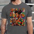 Geometric History Educated Women Reading Book Melanin Unisex Jersey T-Shirt