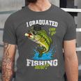 I Graduated Can I Go Fishing Now 2025 Graduation Fisher Unisex Jersey T-Shirt