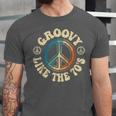 Groovy Like The 70s Peace Aesthetic Nostalgia 1970's Retro Unisex Jersey T-Shirt