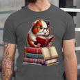 Guinea Pig Reading Books Matching Bookworm Readers Librarian Unisex Jersey T-Shirt