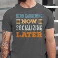 Herb Gardening Now Minimal Socializing Introvert Vintage Unisex Jersey T-Shirt