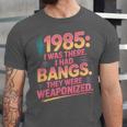 Hilarious 1985 Big Hair Bangs Joke For Gen X Nostalgia Unisex Jersey T-Shirt Hilarious 1985 Big Hair Bangs Joke For Gen X Nostalgia Unisex Jersey T-Shirt