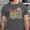 Hockey And Tacos Retro Nostalgia Lovers Unisex Jersey T-Shirt