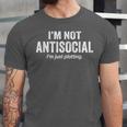 I'm Not Antisocial I'm Just Plotting Saying Introvert Unisex Jersey T-Shirt I'm Not Antisocial I'm Just Plotting Saying Introvert Unisex Jersey T-Shirt