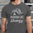 Indoor Cat Energy Raccoon Introvert Anti Social Mascot Unisex Jersey T-Shirt Indoor Cat Energy Raccoon Introvert Anti Social Mascot Unisex Jersey T-Shirt