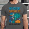 Introvert Book Lover Introvert Survival Kit Unisex Jersey T-Shirt Introvert Book Lover Introvert Survival Kit Unisex Jersey T-Shirt