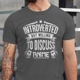Introvert Quote Introverted But Willing To Discuss Anime Unisex Jersey T-Shirt