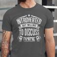 Introvert Quote Introverted But Willing To Discuss Anime Unisex Jersey T-Shirt