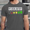 Introvert My Social Battery Low Level Graphic Unisex Jersey T-Shirt Introvert My Social Battery Low Level Graphic Unisex Jersey T-Shirt