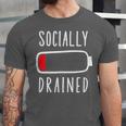 Introvert Socially Drained Battery Unisex Jersey T-Shirt Introvert Socially Drained Battery Unisex Jersey T-Shirt