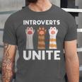 Introvert Unite Kitty Paws Raise Introverted Gathering Unisex Jersey T-Shirt Introvert Unite Kitty Paws Raise Introverted Gathering Unisex Jersey T-Shirt