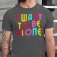 Introvert I Want To Be Alone Retro Wavy Unisex Jersey T-Shirt Introvert I Want To Be Alone Retro Wavy Unisex Jersey T-Shirt
