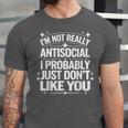 Introverted I'm Not Really Antisocial I Probably Unisex Jersey T-Shirt Introverted I'm Not Really Antisocial I Probably Unisex Jersey T-Shirt