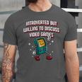 Introverted But Willing To Discuss Video Games Introvert Unisex Jersey T-Shirt Introverted But Willing To Discuss Video Games Introvert Unisex Jersey T-Shirt
