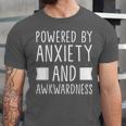 Introverts Social Anxiety Powered By Anxiety And Awkwardness Unisex Jersey T-Shirt Introverts Social Anxiety Powered By Anxiety And Awkwardness Unisex Jersey T-Shirt