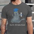 Just Graduated Cat With Graduation Cap And Diploma For Men Women Girls Kids Unisex Jersey T-Shirt