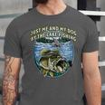 Just Let Me And My Dog By Lake Fishing Introvert Lifestyle Unisex Jersey T-Shirt
