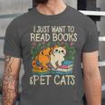 I Just Want To Read Books And Pet Cats Introvert Unisex Jersey T-Shirt