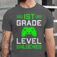 Kids 1st Grade Level Unlocked Back To School Gamer Graduation Unisex Jersey T-Shirt