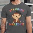 Kids 8th Grade Nailed It Monkey Graduation Unisex Jersey T-Shirt